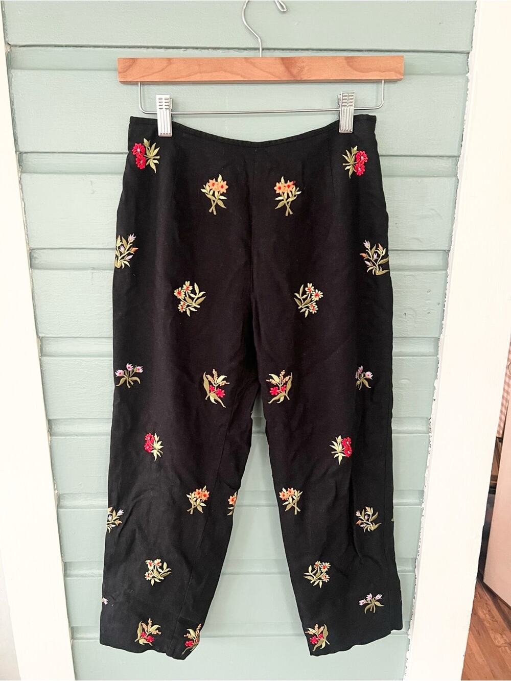 Vintage Y2K capri pants floral grannycore embroidered summer fall cottagecore 4P